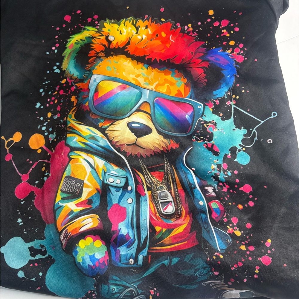 Colorful Bear Graphic Kids Hoodie